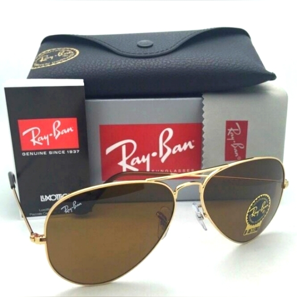 LIKE NEW RayBan Aviator RB3025 Brown Lens Ray ban Sunglasses - Picture 11 of 15